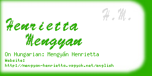 henrietta mengyan business card